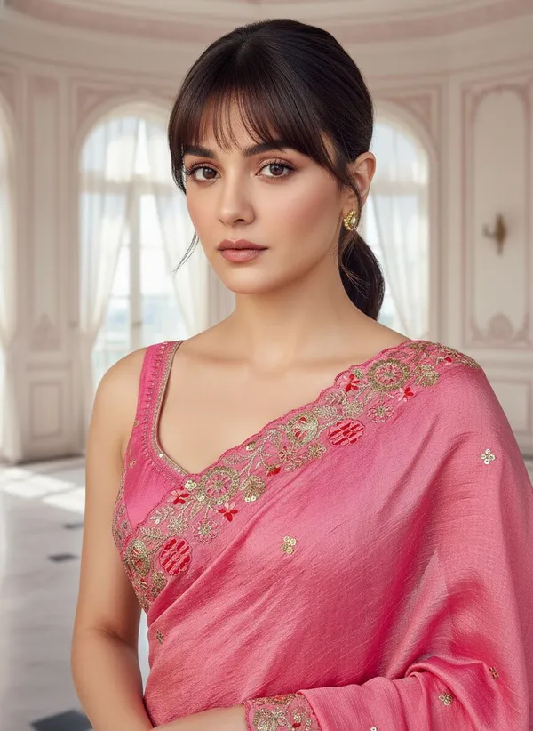 Pink_Georgette_Silk_Blend_Embroidered_Bollywood_Saree_For_Women_|_With_Blouse_Piece