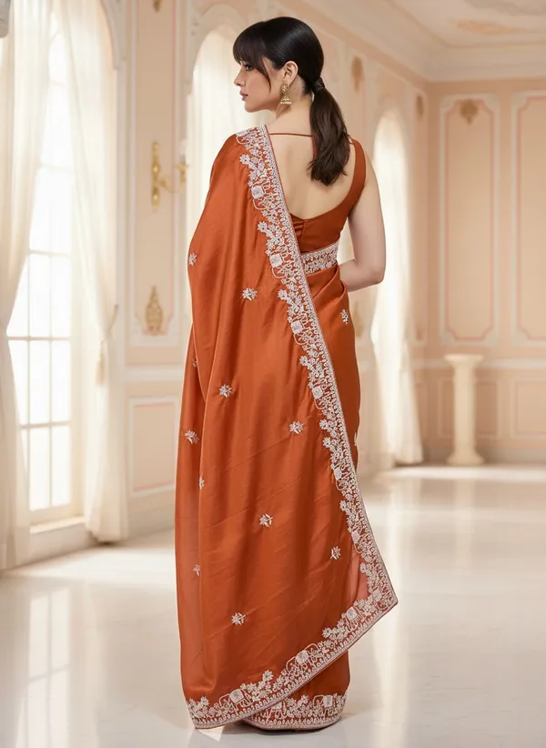 Orange_Georgette_Embroidered_Saree_For_Women_|_With_Blouse_Piece