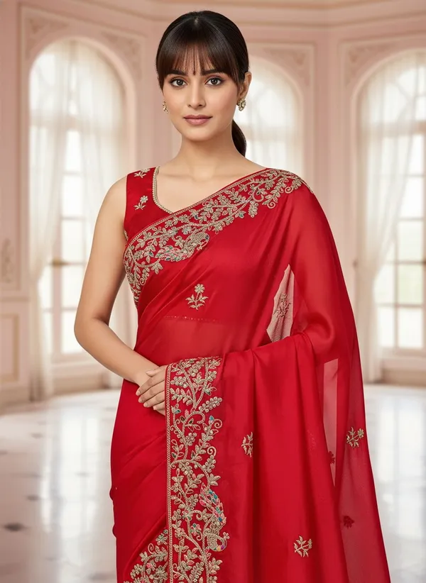Red_Georgette_Silk_Blend_Embroidered_Saree_For_Women_|_With_Blouse_Piece