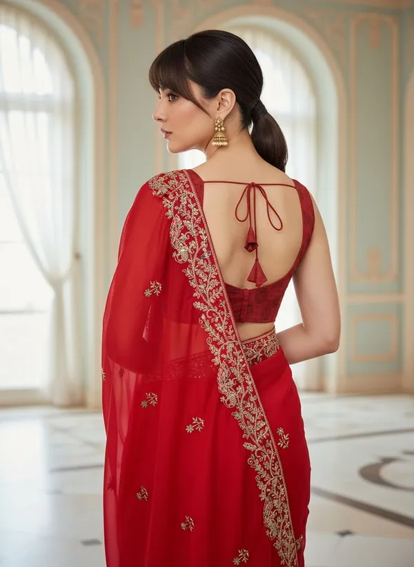 Red_Georgette_Silk_Blend_Embroidered_Saree_For_Women_|_With_Blouse_Piece