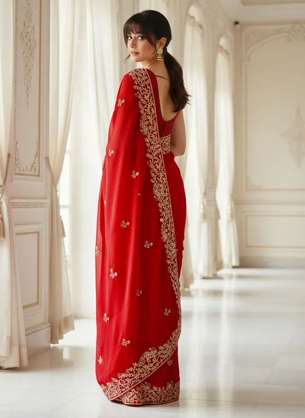 Red_Georgette_Silk_Blend_Embroidered_Saree_For_Women_|_With_Blouse_Piece