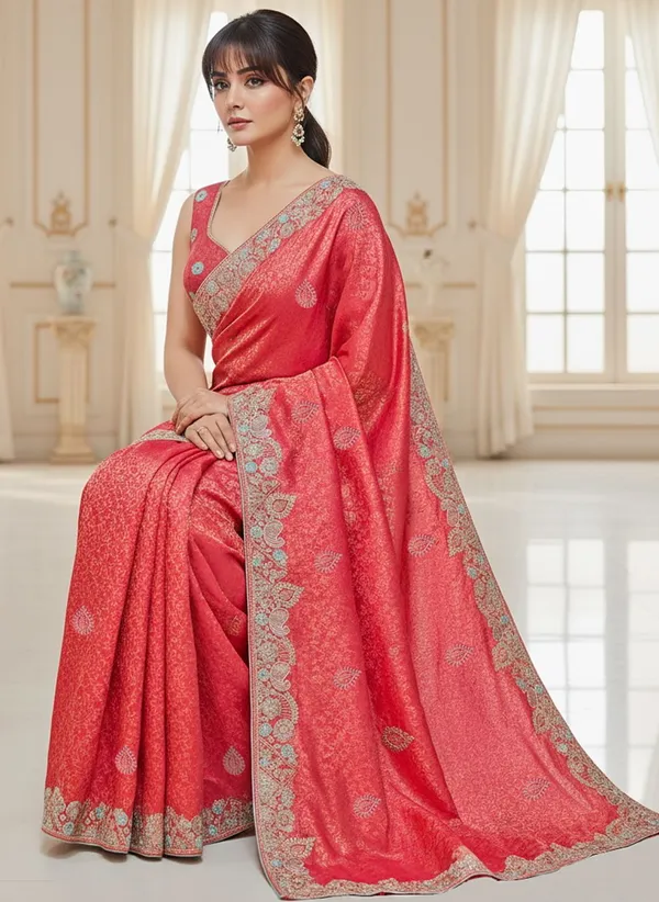 Pink_Banarasi_Silk_Blend_Jacquard_Embroidered_Saree_For_Women_|_With_Blouse_Piece