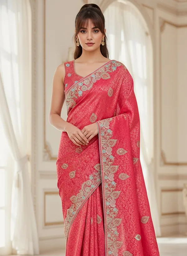 Pink_Banarasi_Silk_Blend_Jacquard_Embroidered_Saree_For_Women_|_With_Blouse_Piece
