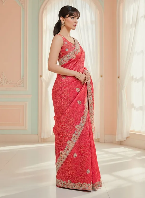 Pink_Banarasi_Silk_Blend_Jacquard_Embroidered_Saree_For_Women_|_With_Blouse_Piece
