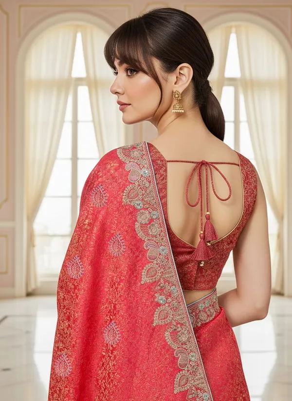 Pink_Banarasi_Silk_Blend_Jacquard_Embroidered_Saree_For_Women_|_With_Blouse_Piece