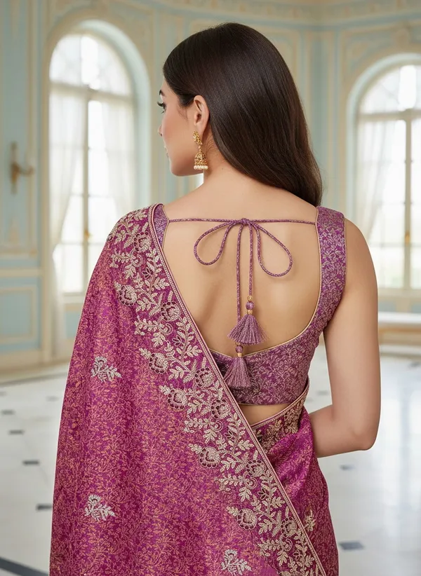 Sariya_Magenta_Banarasi_Silk_Blend_Jacquard_Embroidered_Saree_For_Women_|_With_Blouse_Piece