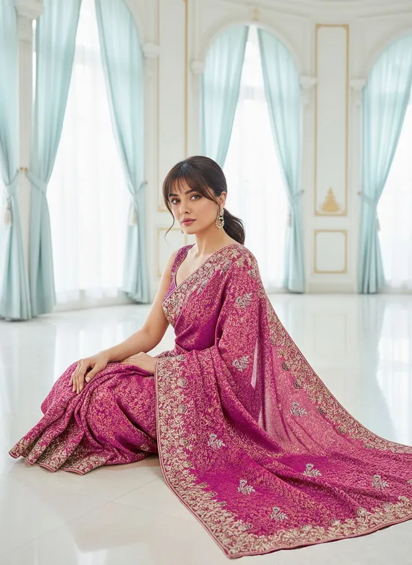 Sariya_Magenta_Banarasi_Silk_Blend_Jacquard_Embroidered_Saree_For_Women_|_With_Blouse_Piece