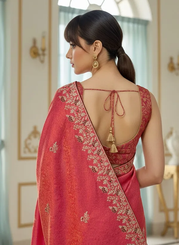 Pink_Banarasi_Silk_Blend_Embroidered_Jacquard_Saree_For_Women_|_With_Blouse_Piece