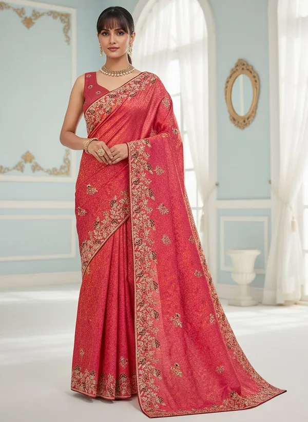 Pink_Banarasi_Silk_Blend_Embroidered_Jacquard_Saree_For_Women_|_With_Blouse_Piece