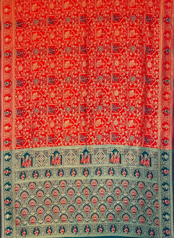 Crimson_Red_Banarasi_Silk_Blend_Woven_Jacquard_Saree_For_Women_|_With_Blouse_Piece