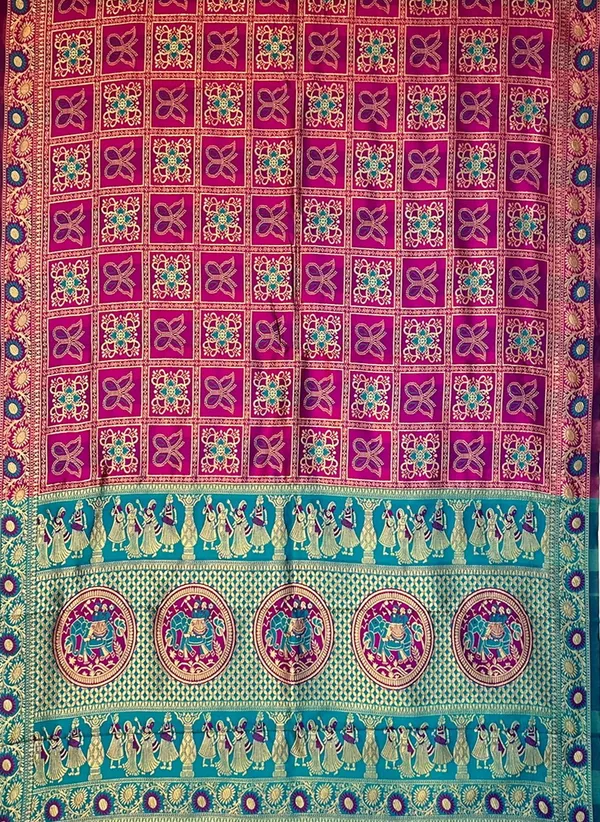 Magenta_Banarasi_Silk_Blend_Jacquard_Woven_Saree_For_Women_|_With_Blouse_Piece