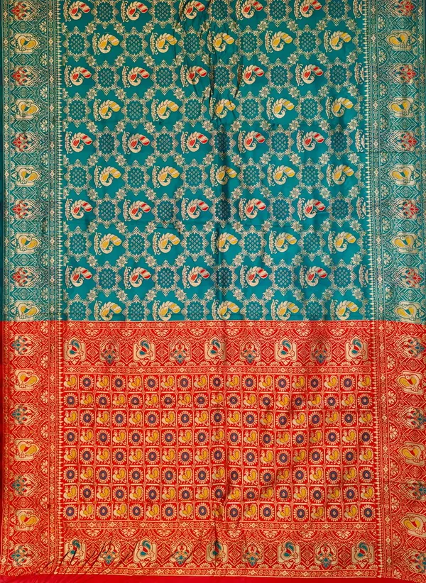 Blue_Banarasi_Silk_Blend_Jacquard_Woven_Saree_For_Women_|_With_Blouse_Piece