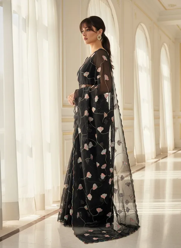 Black_Georgette_Embroidered_Sequin_Beads_Bollywood_Saree_For_Women_|_With_Blouse_Piece