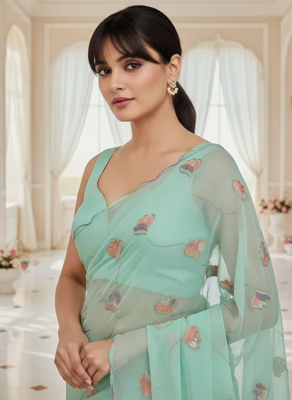 Sea_Green_Georgette_Embroidered_Sequin_Beads_Bollywood_Saree_For_Women_|_With_Blouse_Piece