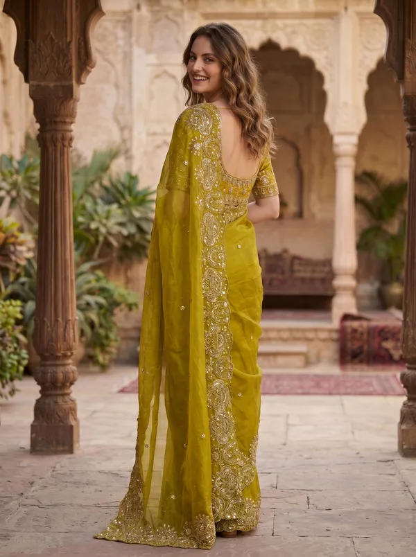 Olive_Tissue_Satin_Saree_with_Sequence_Embroidery_&_Scalloped_Border