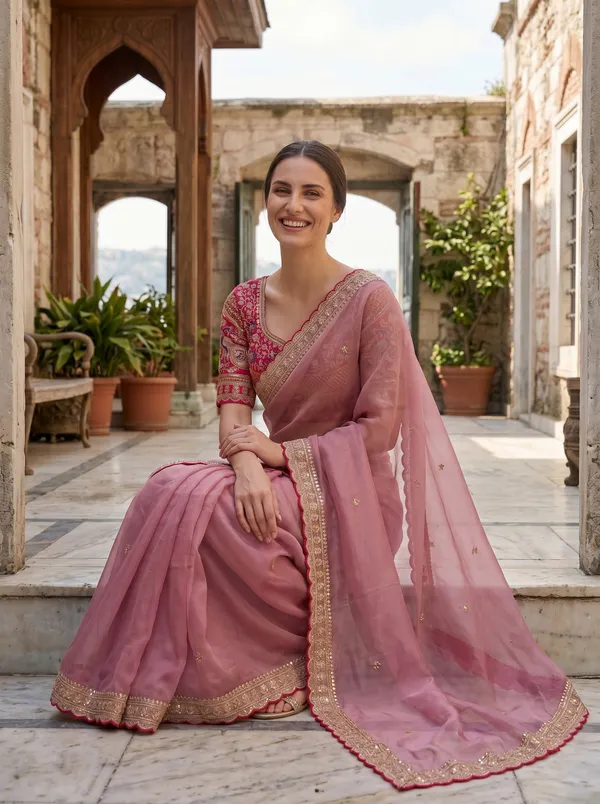 Pink_Georgette_Saree_with_Sequin_Embroidery_&_Scalloped_Border_+_Blouse