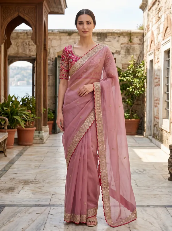 Pink_Georgette_Saree_with_Sequin_Embroidery_&_Scalloped_Border_+_Blouse