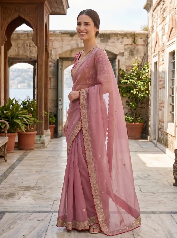 Pink_Georgette_Saree_with_Sequin_Embroidery_&_Scalloped_Border_+_Blouse