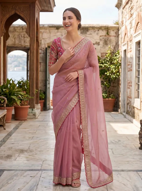 Pink_Georgette_Saree_with_Sequin_Embroidery_&_Scalloped_Border_+_Blouse