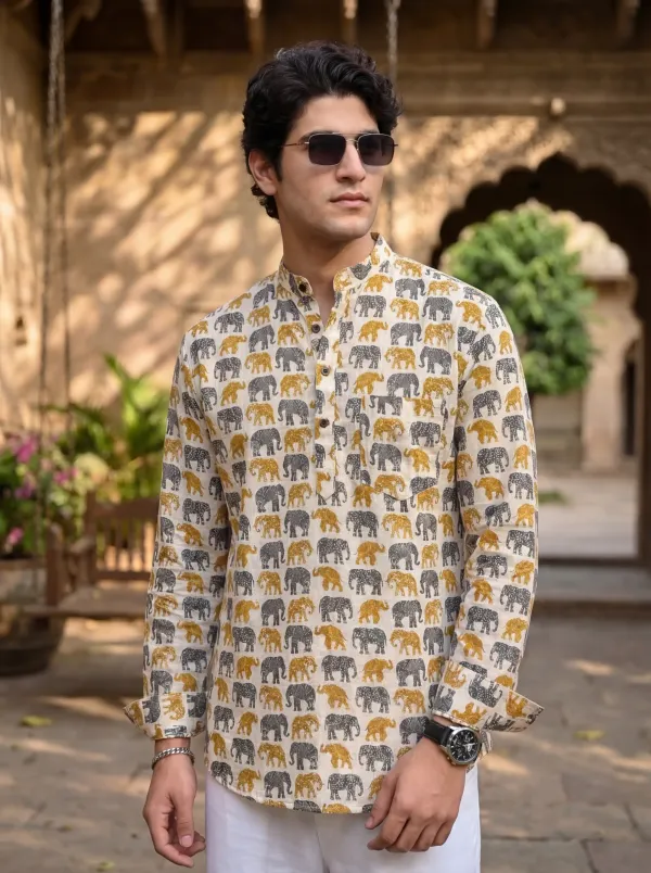 White_And_Green_Linen_Premium_Kurta_For_Men_(Pack_Of_2)