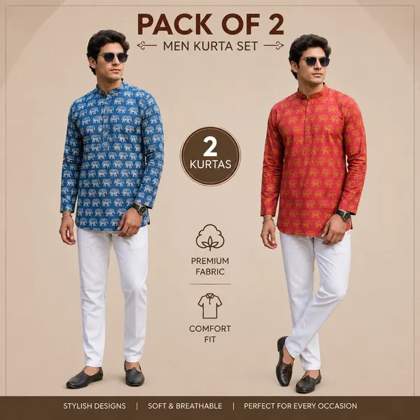 Red_And_Blue_Linen_Premium_Kurta_For_Men_(Pack_Of_2)