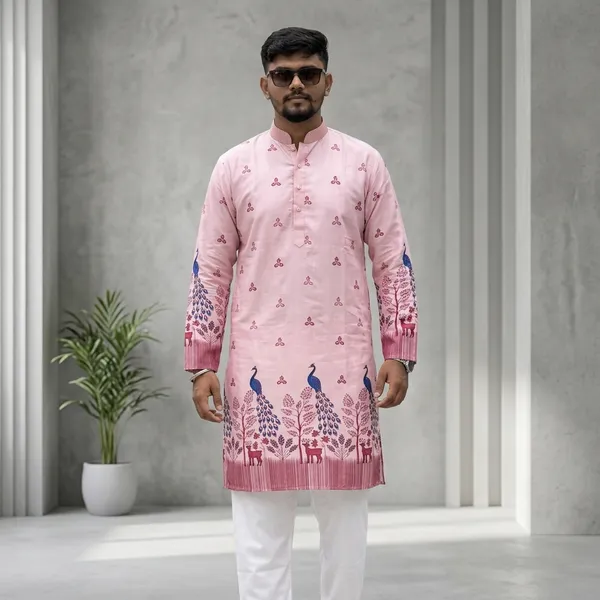 Pink_And_Purple_Rayon_Premium_Kurta_For_Men_(Pack_Of_2)