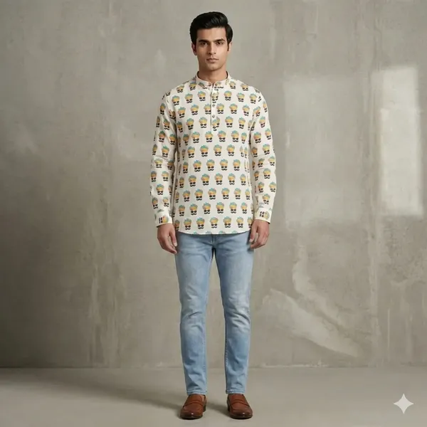 White_And_Brown_Linen_Premium_Kurta_For_Men_(Pack_Of_2)
