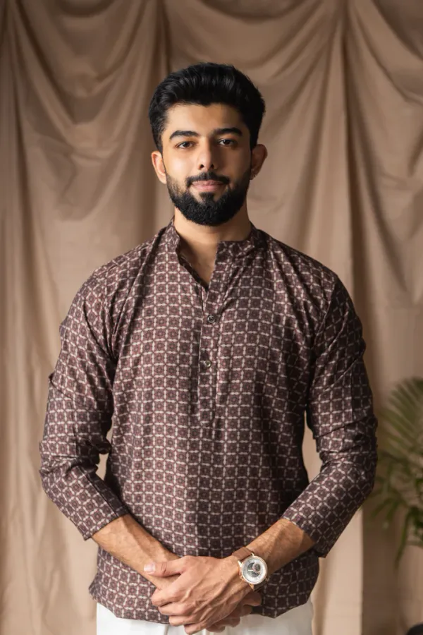 White_And_Brown_Linen_Premium_Kurta_For_Men_(Pack_Of_2)