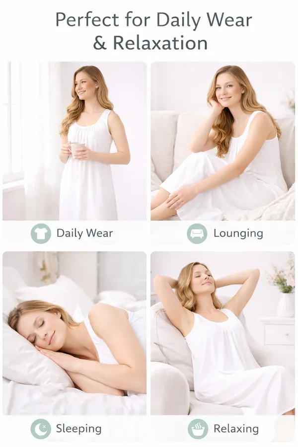 Women�s_Cotton_Full_Length_Nighty_Slip_long_sleeveless_Camisole_with_broad_strap_for_Gown,Nighty,Sleepwear