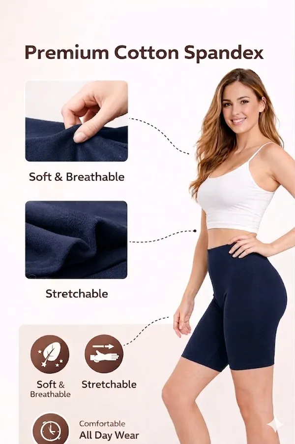 Women�s_Cotton_Above_Knee_Length_Shorty_Pack_2_(M70)_|_Stretchable_Mid_Waist_Gym_Yoga_Workout_Biker_Shorts_|_Soft,_Breathable_&_Comfortable