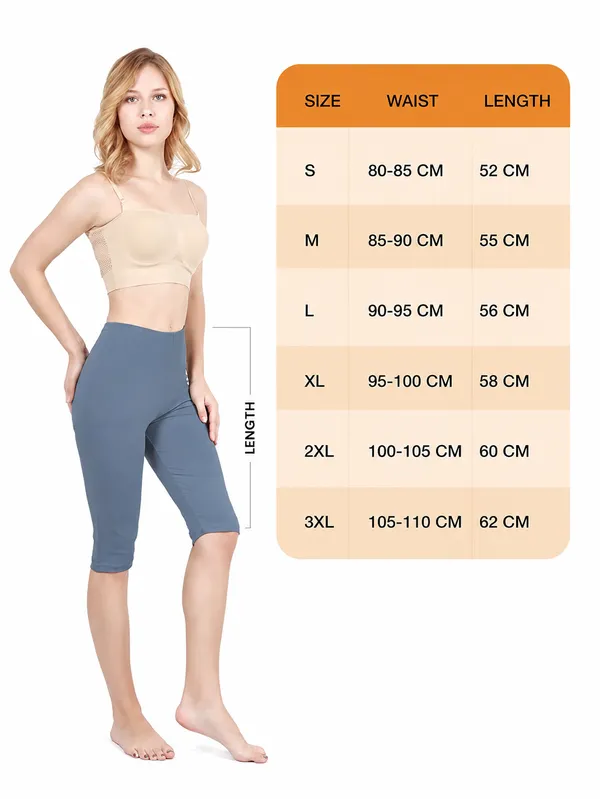 Women�s_Cotton_Knee_Length_Cycling_Shorts_Pack_2_|_Stretchable_Breathable_Biker_Gym_Yoga_Workout_Shorts_|_Mid_Waist_Athletic_Fit