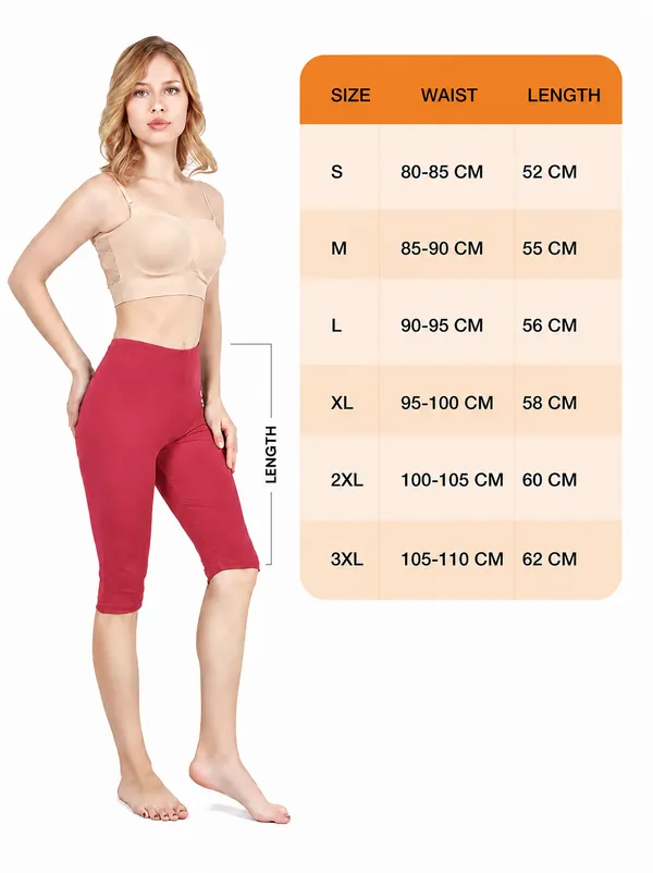 Women�s_Cotton_Knee_Length_Cycling_Shorts_Pack_2_|_Stretchable_Breathable_Biker_Gym_Yoga_Workout_Shorts_|_Mid_Waist_Athletic_Fit