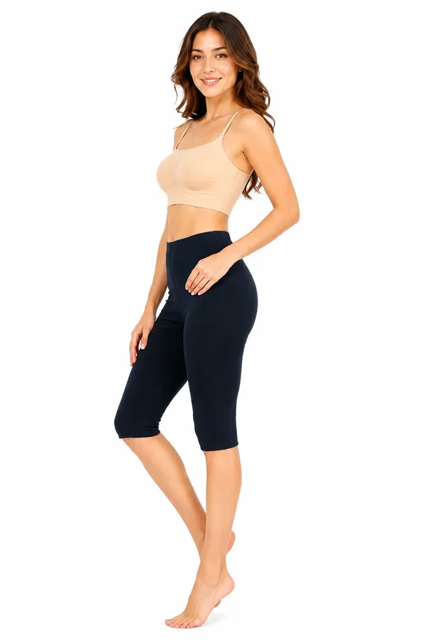 Women�s_Cotton_Knee_Length_Cycling_Shorts_Pack_3_|_Stretchable_Breathable_Biker_Gym_Yoga_Workout_Shorts_|_Mid_Waist_Athletic_Fit