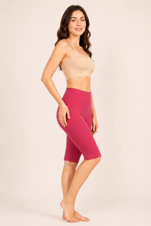 Women�s_Cotton_Knee_Length_Cycling_Shorts_Pack_3_|_Stretchable_Breathable_Biker_Gym_Yoga_Workout_Shorts_|_Mid_Waist_Athletic_Fit