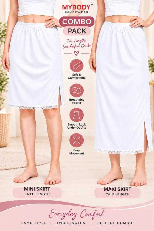 Women�s_Cotton_Knitted_Petticoat_Slip_Combo_Pack_of_2_|_1_Knee_Length_&_1_Ankle_Length_Underskirt_|_Soft_Breathable_Inner_Skirt_for_Saree,_Dress,_Kurti_&_Gown