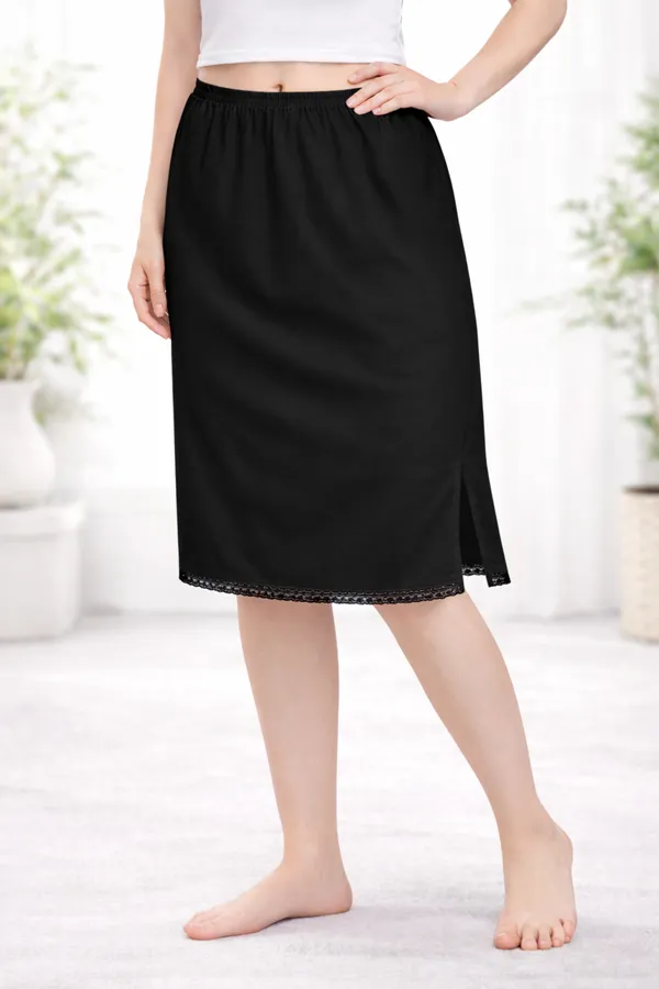 Women�s_Cotton_Knitted_Petticoat_Slip_Combo_Pack_of_2_|_1_Knee_Length_&_1_Ankle_Length_Underskirt_|_Soft_Breathable_Inner_Skirt_for_Saree,_Dress,_Kurti_&_Gown