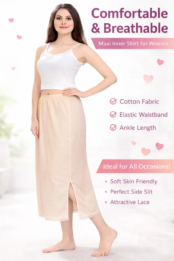 Women�s_Cotton_Knitted_Petticoat_Slip_Combo_Pack_of_2_|_1_Knee_Length_&_1_Ankle_Length_Underskirt_|_Soft_Breathable_Inner_Skirt_for_Saree,_Dress,_Kurti_&_Gown