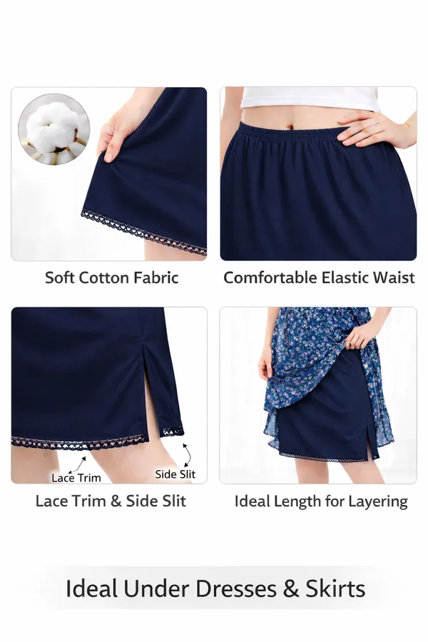 Women�s_Cotton_Knitted_Petticoat_Slip_Combo_Pack_of_2_|_1_Knee_Length_&_1_Ankle_Length_Underskirt_|_Soft_Breathable_Inner_Skirt_for_Saree,_Dress,_Kurti_&_Gown