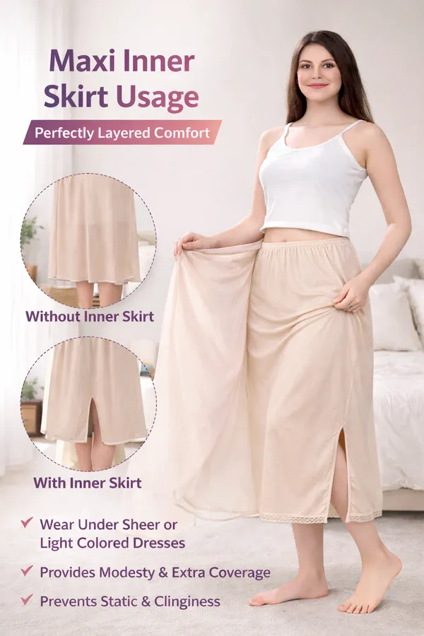 Women�s_Cotton_Knitted_Petticoat_Slip_Combo_Pack_of_2_|_1_Knee_Length_&_1_Ankle_Length_Underskirt_|_Soft_Breathable_Inner_Skirt_for_Saree,_Dress,_Kurti_&_Gown
