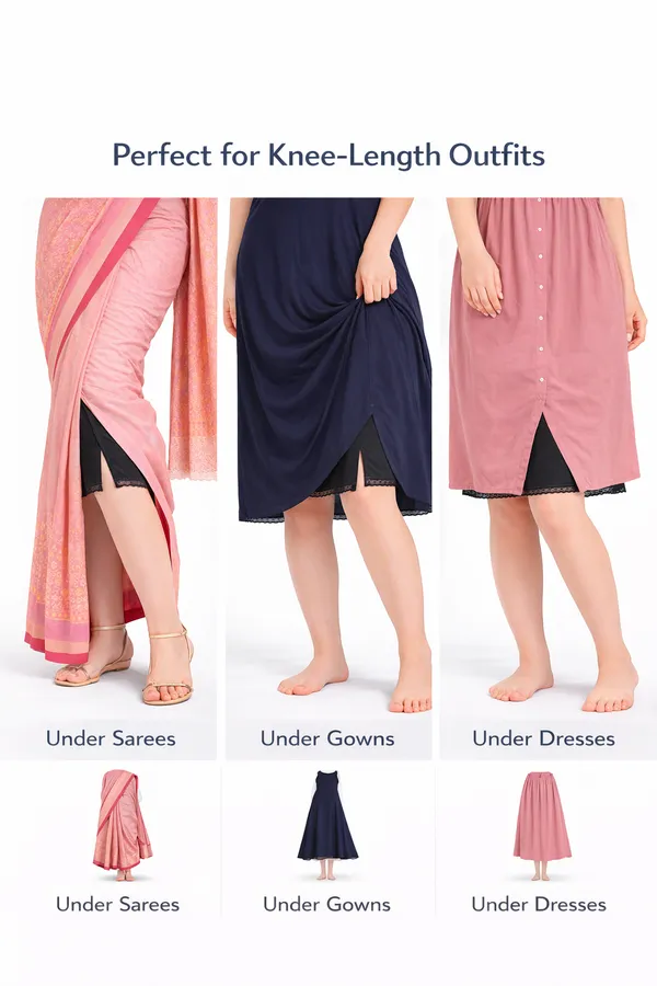 Women�s_Cotton_Knitted_Petticoat_Slip_Combo_Pack_of_2_|_1_Knee_Length_&_1_Ankle_Length_Underskirt_|_Soft_Breathable_Inner_Skirt_for_Saree,_Dress,_Kurti_&_Gown