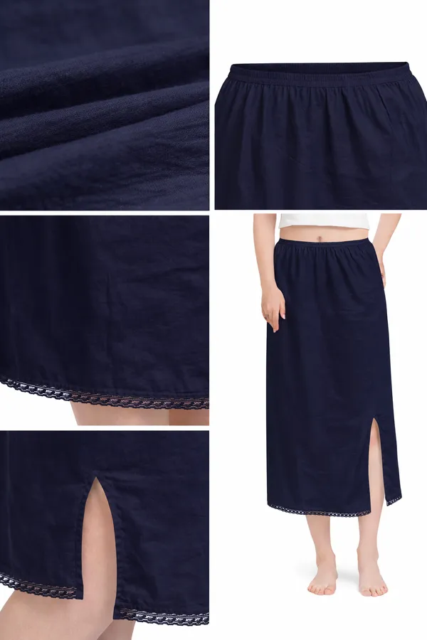 Women�s_Cotton_Knitted_Petticoat_Slip_Combo_Pack_of_2_|_1_Knee_Length_&_1_Ankle_Length_Underskirt_|_Soft_Breathable_Inner_Skirt_for_Saree,_Dress,_Kurti_&_Gown