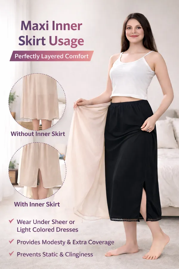 Women�s_Cotton_Knitted_Petticoat_Slip_Combo_Pack_of_2_|_1_Knee_Length_&_1_Ankle_Length_Underskirt_|_Soft_Breathable_Inner_Skirt_for_Saree,_Dress,_Kurti_&_Gown