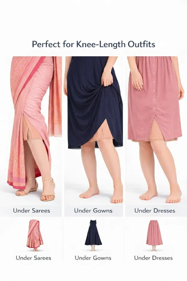 Women�s_Cotton_Knitted_Petticoat_Slip_Combo_Pack_of_2_|_1_Knee_Length_&_1_Ankle_Length_Underskirt_|_Soft_Breathable_Inner_Skirt_for_Saree,_Dress,_Kurti_&_Gown