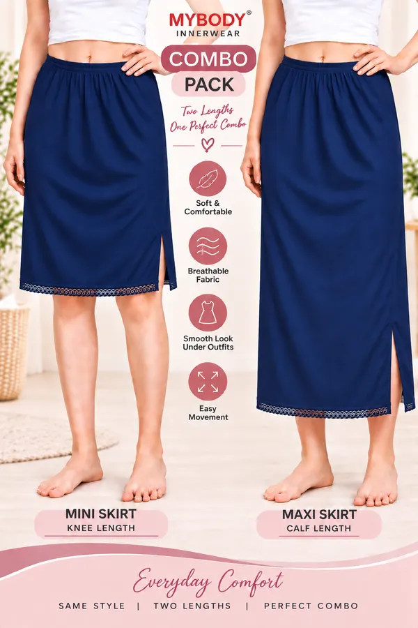 Women�s_Cotton_Knitted_Petticoat_Slip_Combo_Pack_of_2_|_1_Knee_Length_&_1_Ankle_Length_Underskirt_|_Soft_Breathable_Inner_Skirt_for_Saree,_Dress,_Kurti_&_Gown