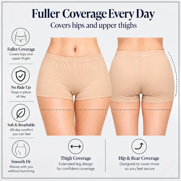Women's_Cotton_Spandex_Boyleg_Panties_|_Soft_&_Comfortable_Full_Coverage_Underwear_with_Elastic_Waistband