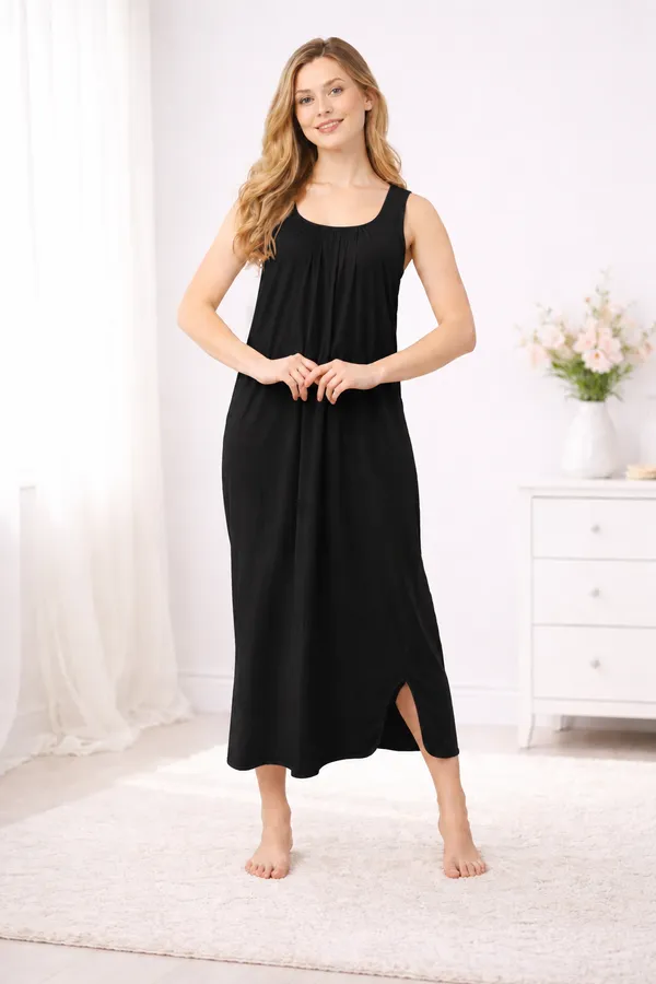 Women�s_Cotton_Full_Length_Nighty_Slip_long_sleeveless_Camisole_with_broad_strap_for_Gown,Nighty,Sleepwear