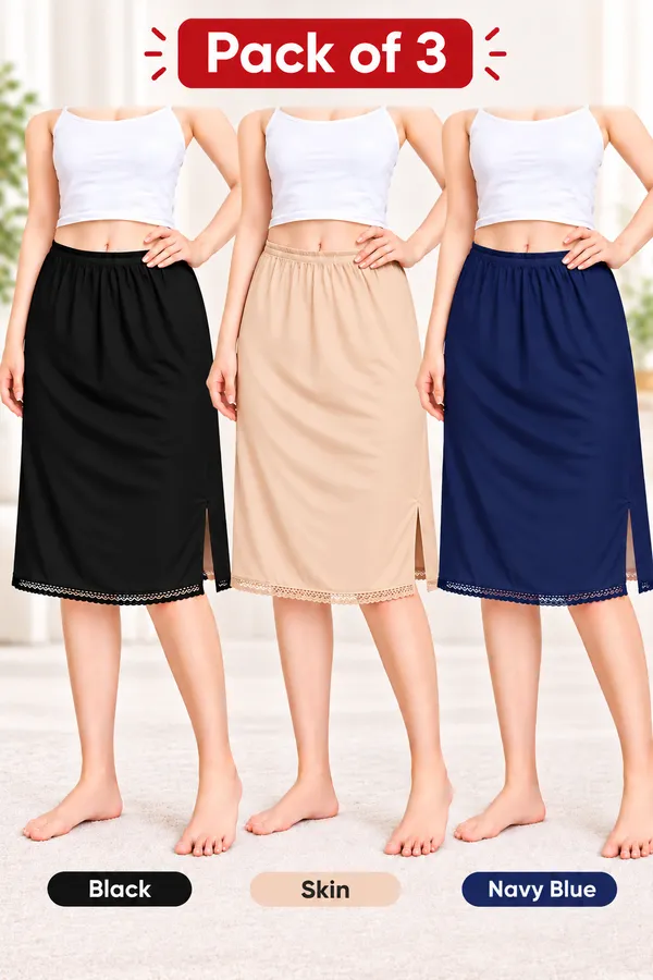 Women's_Cotton_Mini_Knee_Length_Under_Skirt_Half_Slip_Pack_3