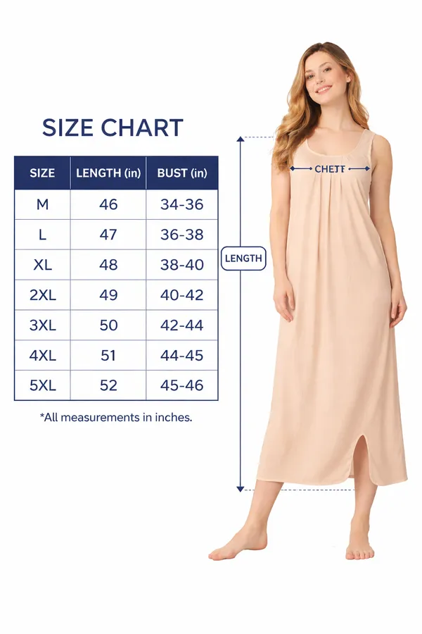 Women�s_Cotton_Full_Length_Nighty_Slip_long_sleeveless_Camisole_with_broad_strap_for_Gown,Nighty,Sleepwear