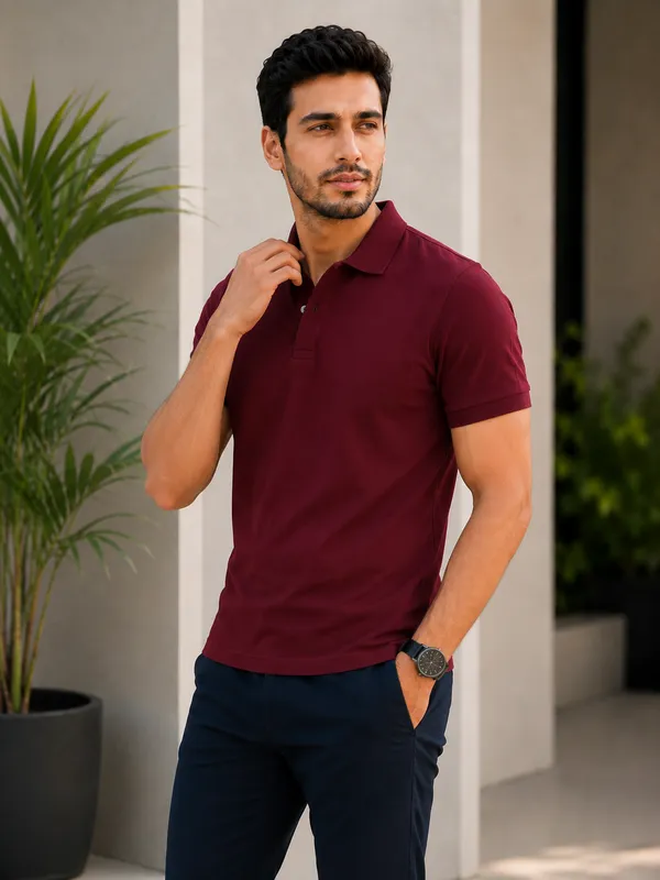 Onfleeks_Elite_Maroon_Polo_T-shirt