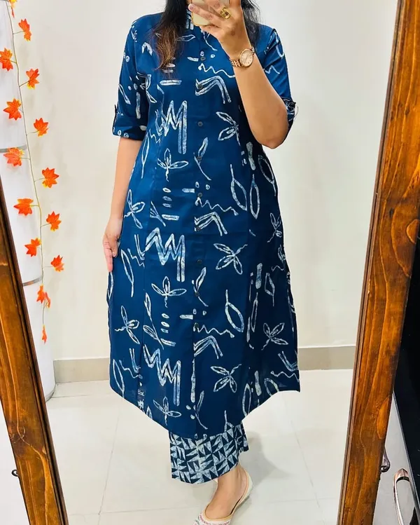 Blue_Abstract_Print_Kurta_With_Palazzo_Set_For_Women